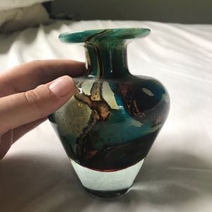 Unique Blown Glass Vase Home Decor Piece